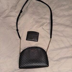 Kate Spade Black and White Polka Dot Crossbody Bag